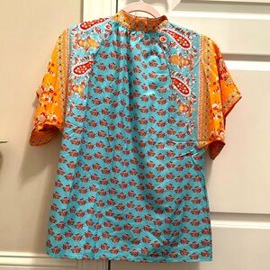 SHEIN Boho Top Ladies size Medium, short flutter sleeve.